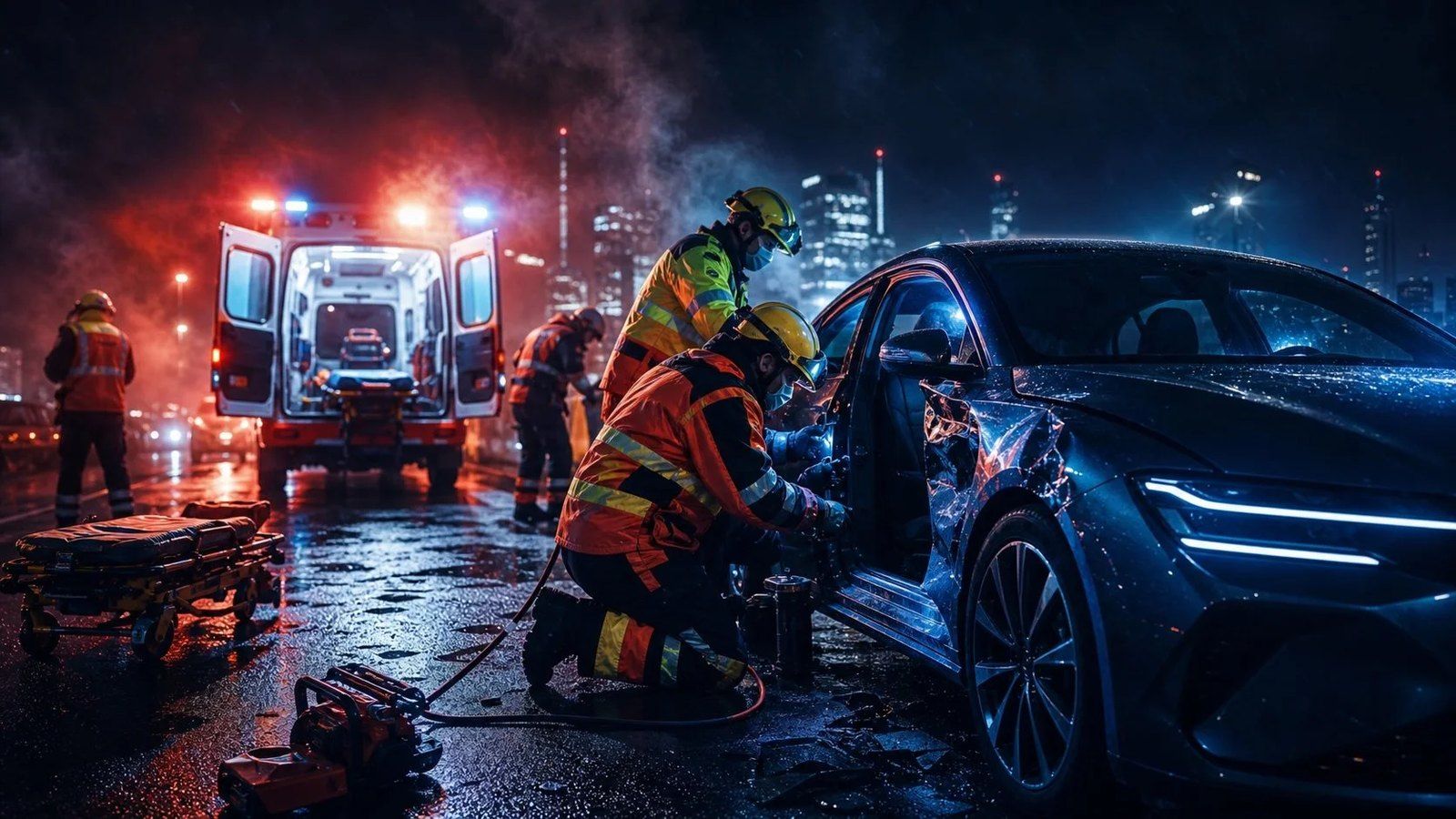 Intervención en un accidente con un vehículo eléctrico