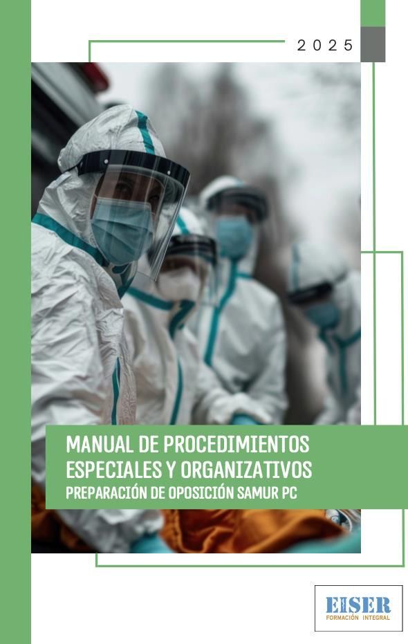 Portada del manual de Procedimientos especiales y organizativos, editado por EISER para la oposición de Enfermería