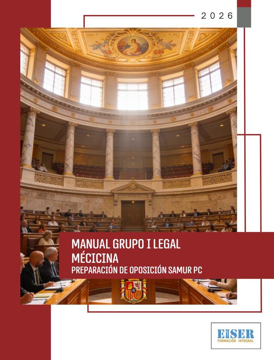Portada del manual de Grupo I — Legal para Medicina, editado por EISER para la oposición de Medicina