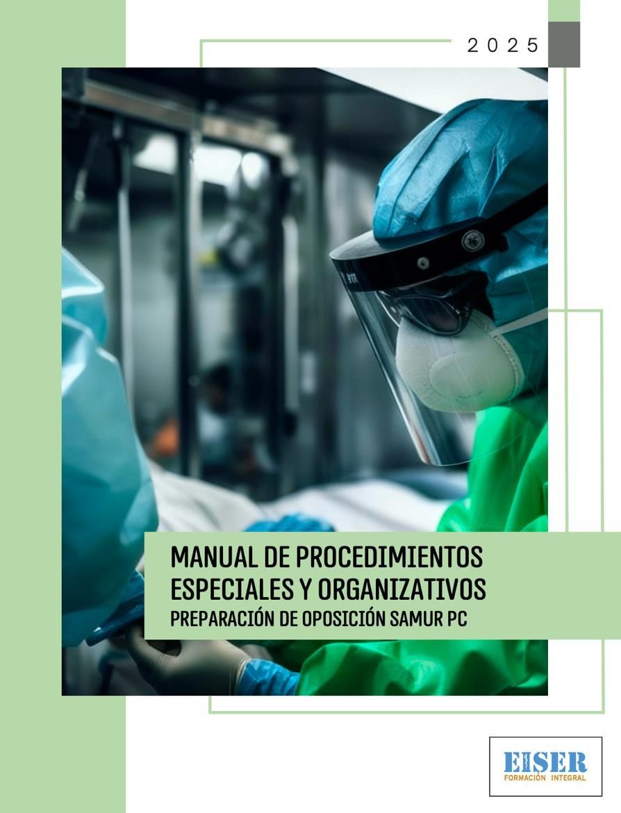 Portada del manual de Procedimientos especiales y organizativos, editado por EISER para la oposición de Técnicos en Emergencias Sanitarias