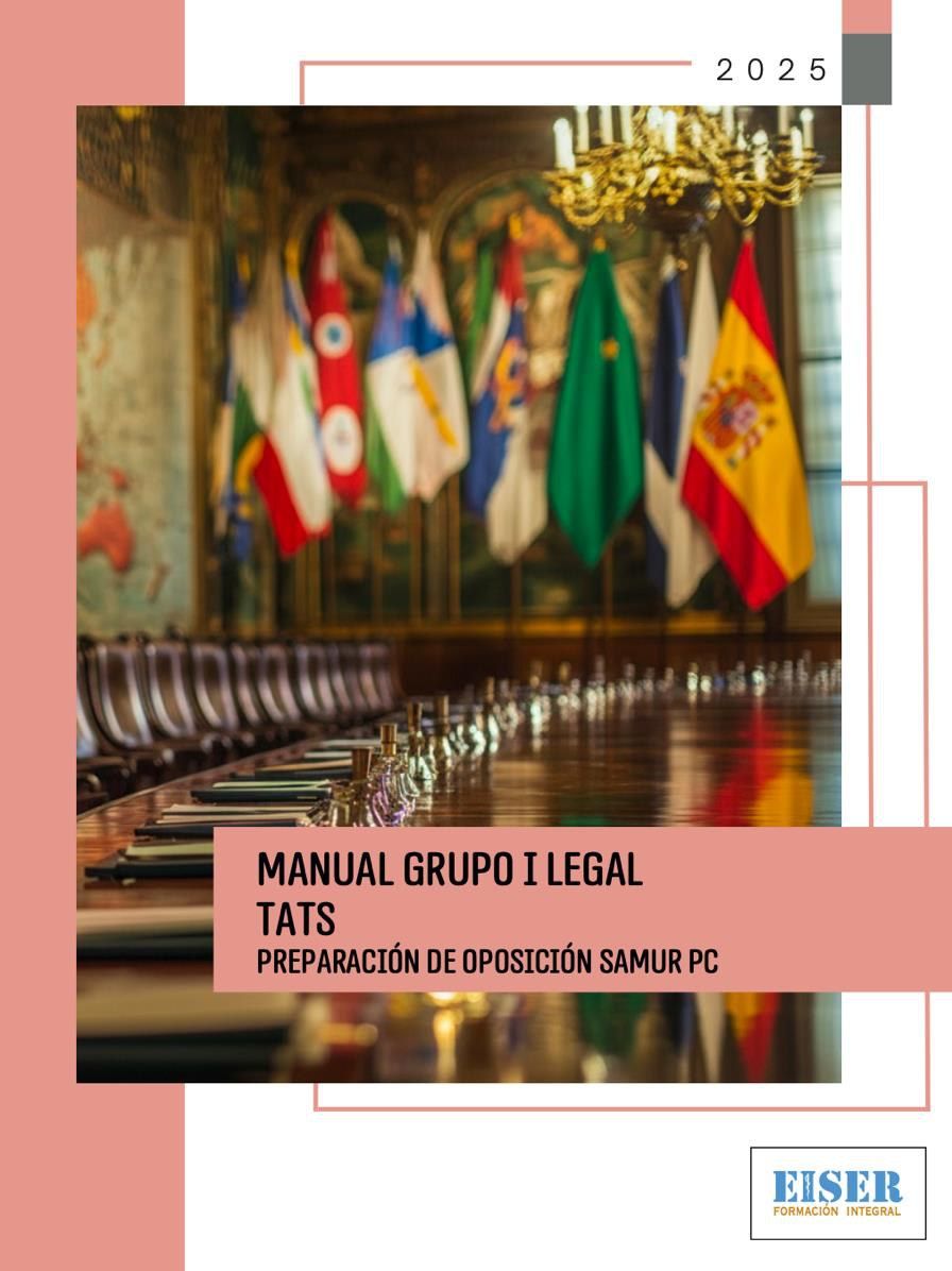 Portada del manual de Grupo I — Legal para TATS, editado por EISER para la oposición de Técnicos en Emergencias Sanitarias