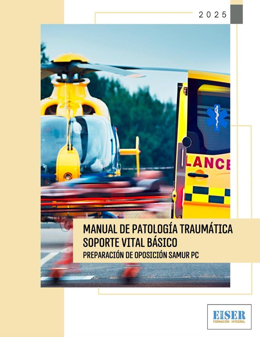 Portada del manual de Patología traumática y soporte vital básico, editado por EISER para la oposición de Técnicos en Emergencias Sanitarias